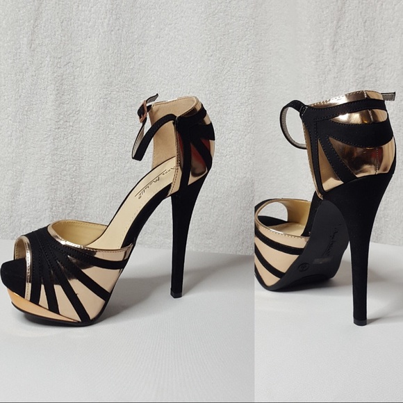 Anne Michelle Shoes - Rose Gold Platform Heels
